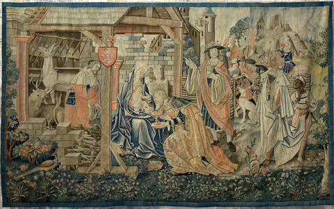 The Adoration of the Magi - Flemish tapestry of the 16th century of the cathedrale Notre Dame (1525-1535) of Saint Bertrand de Comminges (Haute Garonne, Midi Pyrenees)