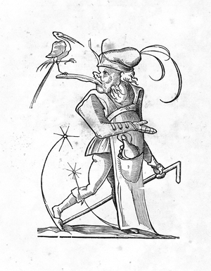 Henry Cotyral or Henri Corneille Agrippa (Cornelius Agrippa or Agrippa by Nettesheim, 1486-1535) - engraving of 1823 in “” Drolatic Songes de Pantagruel”” by Francois Rabelais (1494-1553) - (The Capricious Dreams of Pantagruel) - Private collection