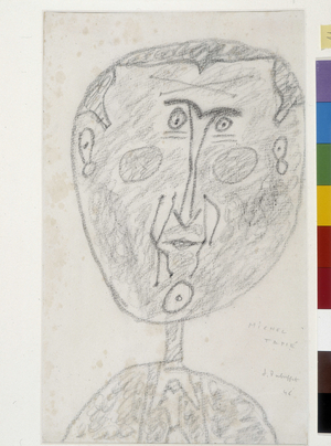 Portrait of Michel Tapié (1909-1987), art critic, 1946 (charcoal on paper)