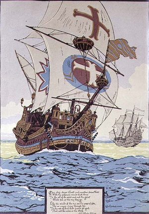 One Ship Drives East, from Bibby's Annual (litho)