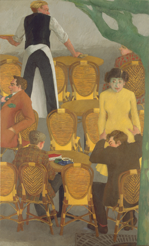 Terrace of Cafe de la Mairie IV, Triptych, central panel, 2002-03 (oil on canvas)