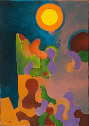 Grandma telling Stories in the Twilight, 2009 (oil on canvas)