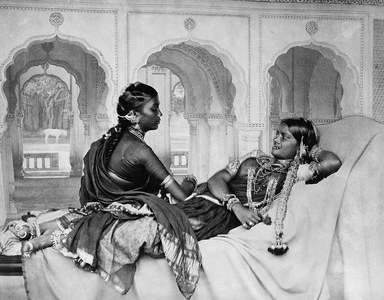 Nautch girls (dancing girls), 1890s (b/w photo)