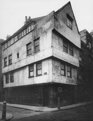The Golden Axe Inn, at the corner of St. Mary Axe and Bevis Marks, near Bishopsgate, c.1883 (b/w photo)