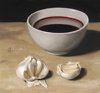 Garlic and Wine (oil on panel)