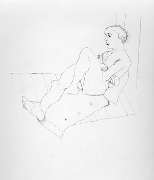 Model Resting, 1941 (ink on paper) (b/w photo)
