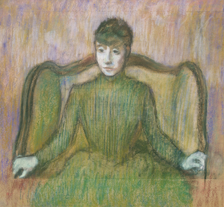 Woman Sitting in an Armchair, c.1864 (pastel)