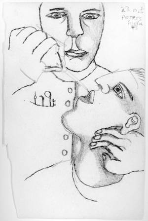 The Dentist, 1943 (pencil & charcoal on paper) (b/w photo)