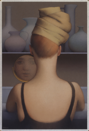 Turban and Mirror, 1998 (pastel)