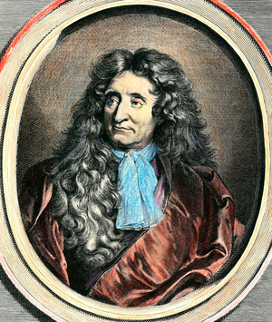 Portrait of Jean de La Fontaine (1656-1746), French writer, 17th century (engraving)