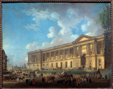 The colonnade of the newly degagee louvre, View of Paris, 18th century (oil on canvas)