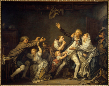 A father denies his son forced to leave the family home, 1777 (oil on canvas)