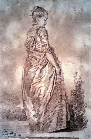 Young Woman Walking, 18th century (pencil)