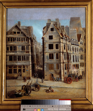 The cabaret View of an alley and the activity of a town in the 18th century, 1751 (oil on canvas)