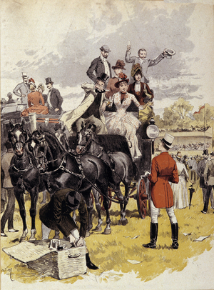 Course a cross by Berny, 19th century (engraving)