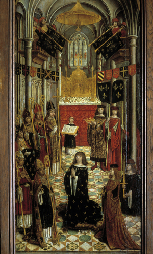 The sacre of Louis XII in the cathedrale of Reims on 27 May 1498 Painting on wood of the French school of the 16th century, 1501 (oil on canvas)