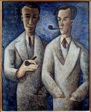 Loch brothers Two twin brothers, 20th century (oil on canvas)