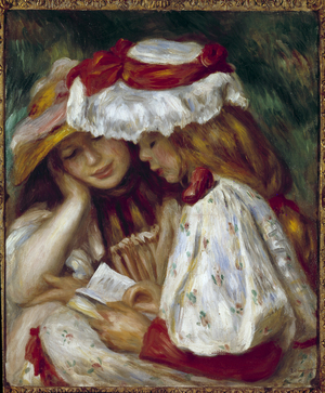 Two Young Girls Reading, 1891 (oil on canvas)