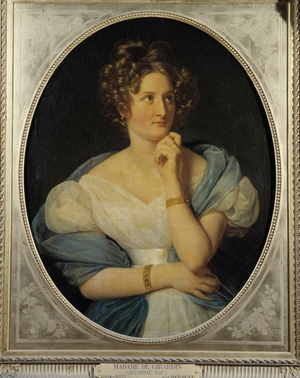 Portrait of the French writer Delphine Gay (1804-1855), 1824 (oil on canvas)