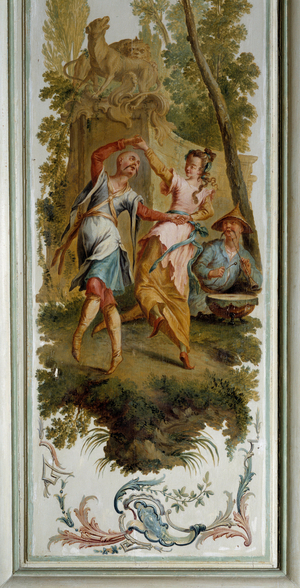Chinoiserie: Dance scene, panel of the grand salon of the chateau de Champs sur Marne, 1747 (illustration)