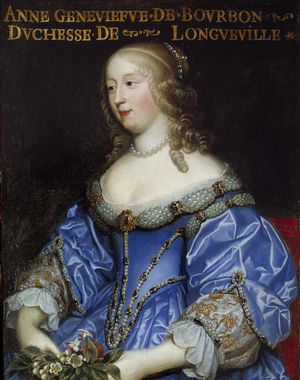 Portrait of Anne Genevieve de Bourbon Conde, Duchess of Longueville, 17th century (oil on canvas)