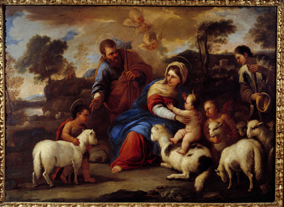 Holy family, 17th century (oil on canvas)