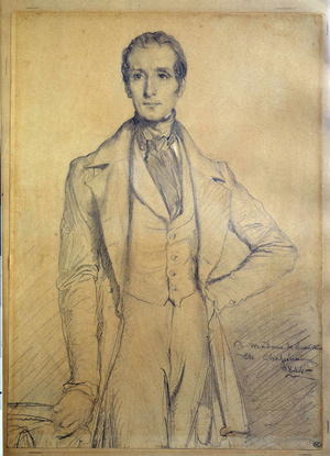 Portrait of the poet Alphonse de Lamartine (1790-1869), 1834 (oil on canvas)
