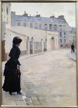 L'attente, rue de Chateaubriand a Paris, 19th century (oil on canvas)