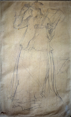 Young Woman Singing Drawing at the Lead Mine, 19th century (pencil)