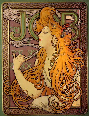 Poster advertising the cigarette paper "Job", 1897 (litho)