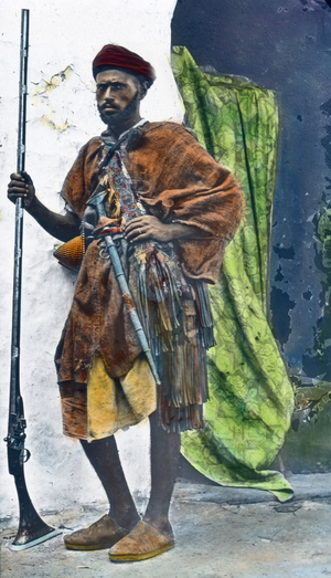 Morocco, portrait of a Berber, image date: circa 1910. Carl Simon Archive