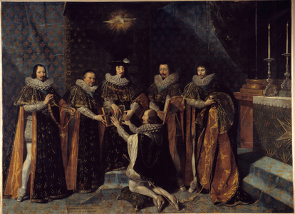 Reception of Henri d'Orleans, Duke of Longueville in the Order of the Holy Spirit by King Louis XIII May 15, 1633, 17th century (oil on canvas)