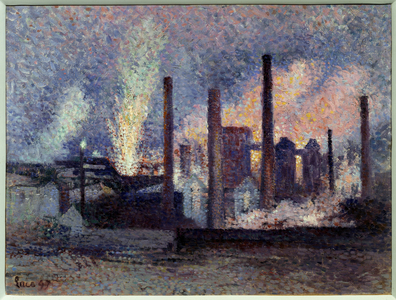 View Of The Steelworks In Charleroi, Belgium, 1897 (oil on canvas)