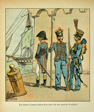 Illustration from the book "The Memorial of Saint Helene", French sailor and soldier (litho)