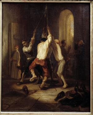 The Ringtones. Men Pull The Rope To Ring The Bells, 1841 (oil on canvas)