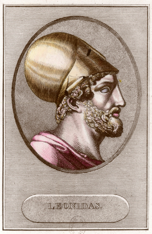 Portrait of Leonidas 1st, King of Sparta from 491 BC- 480 BC (engraving)