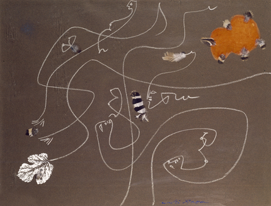 Composition Of Feathers, 20th century (oil on canvas)