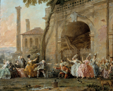 Colin-aillard, detail of the players of colin aillard, 1770-80 (oil on canvas)