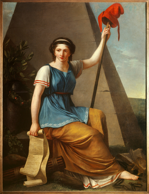 The Liberte Allegorie de la Liberte as a woman with a phrygian hat, 1794 (oil on canvas)