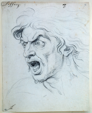 Expression of the Passions of the Soul; the Fearful, 17th century (drawing)