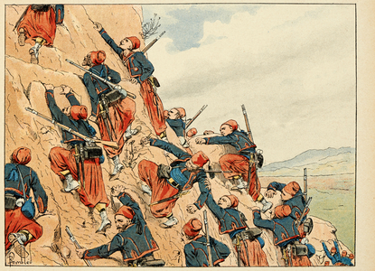 Illustration from the book "Les heros du Siecle", anecdotal recits, 1891 (engraving)