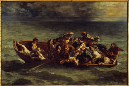 The sinking of "Don Juan". Illustration of the book, 1840 (oil on canvas)