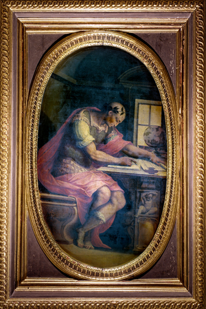 Jules Cesar writing his memories, c.1560