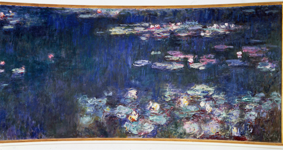 The nympheas, green reflections Diptych right, 1914-1926 (oil on canvas)