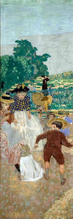 The public gardens: The nurses (left) (detail of the triptych), 1894 (detrempe on canvas)