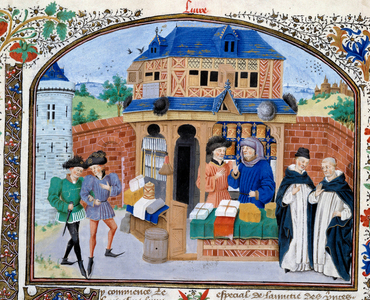 Trade: a merchant shop, 1455 (miniature)
