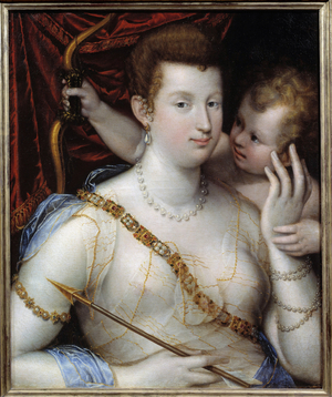 Venus And Cupid, 1592 (oil on canvas)