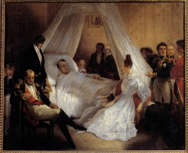 Emperor Napoleon I (1769-1821) on his deathbed 5/05/1821 on the island of Saint Helene, 1821 (oil on canvas)