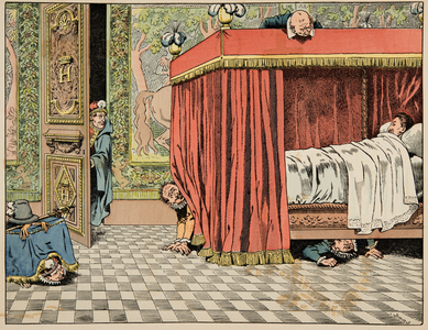 Illustration from the book "Le bon roy Henri" (litho)