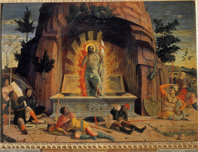 The resurrection Fragment of the predelle of the altarpiece of the church of San Zeno in Verona, 1457 (oil on canvas)